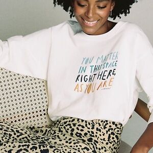 ☀️SOLD☀️ Anthropologie- White Graphic Sweatshirt